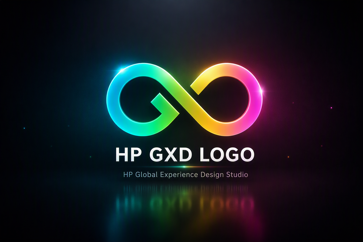 Colorful interlocking GXD logo for HP Global Experience Design Studio