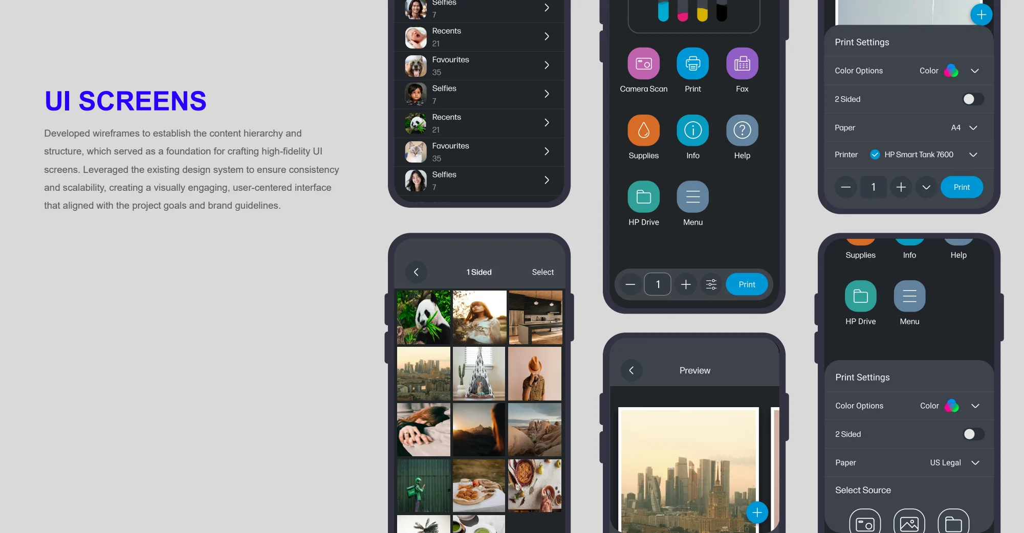 UI screens — original remote control ui project material