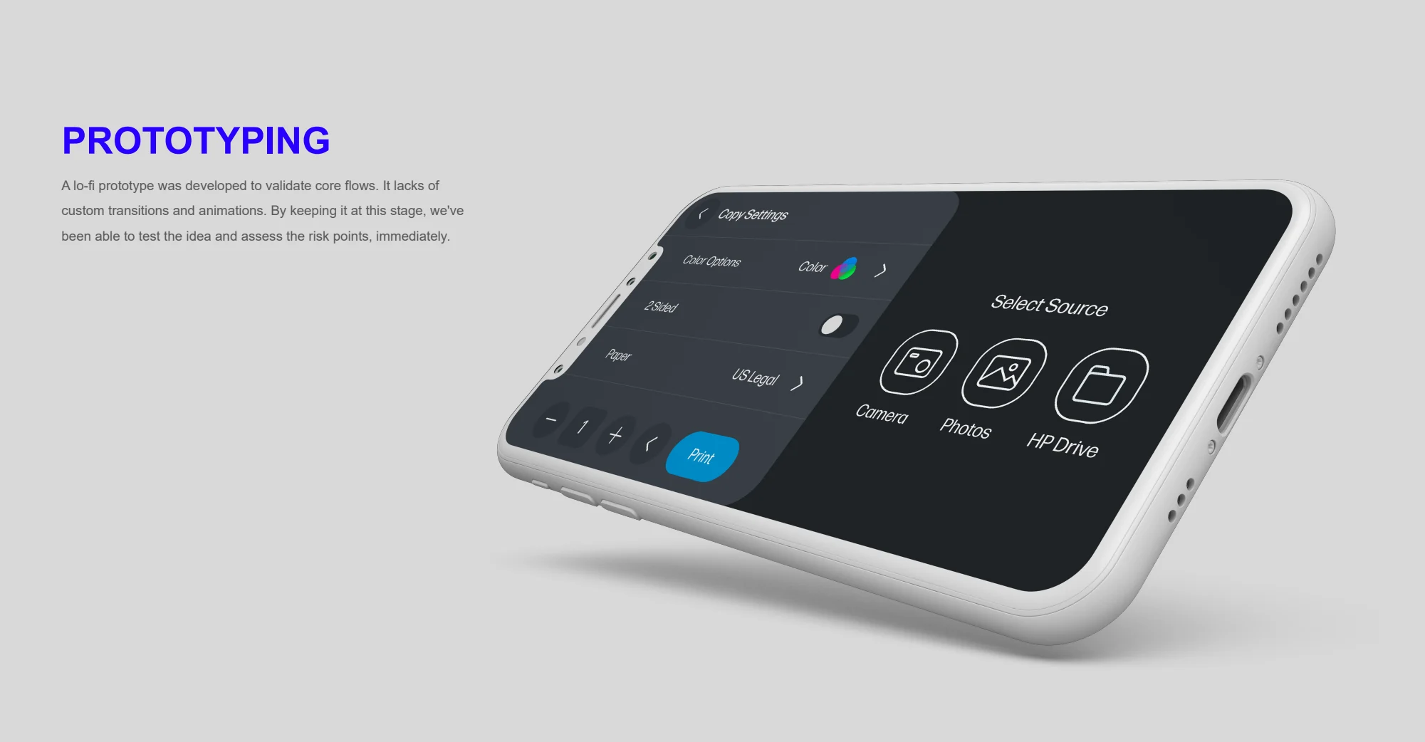 Early prototype — original remote control ui project material