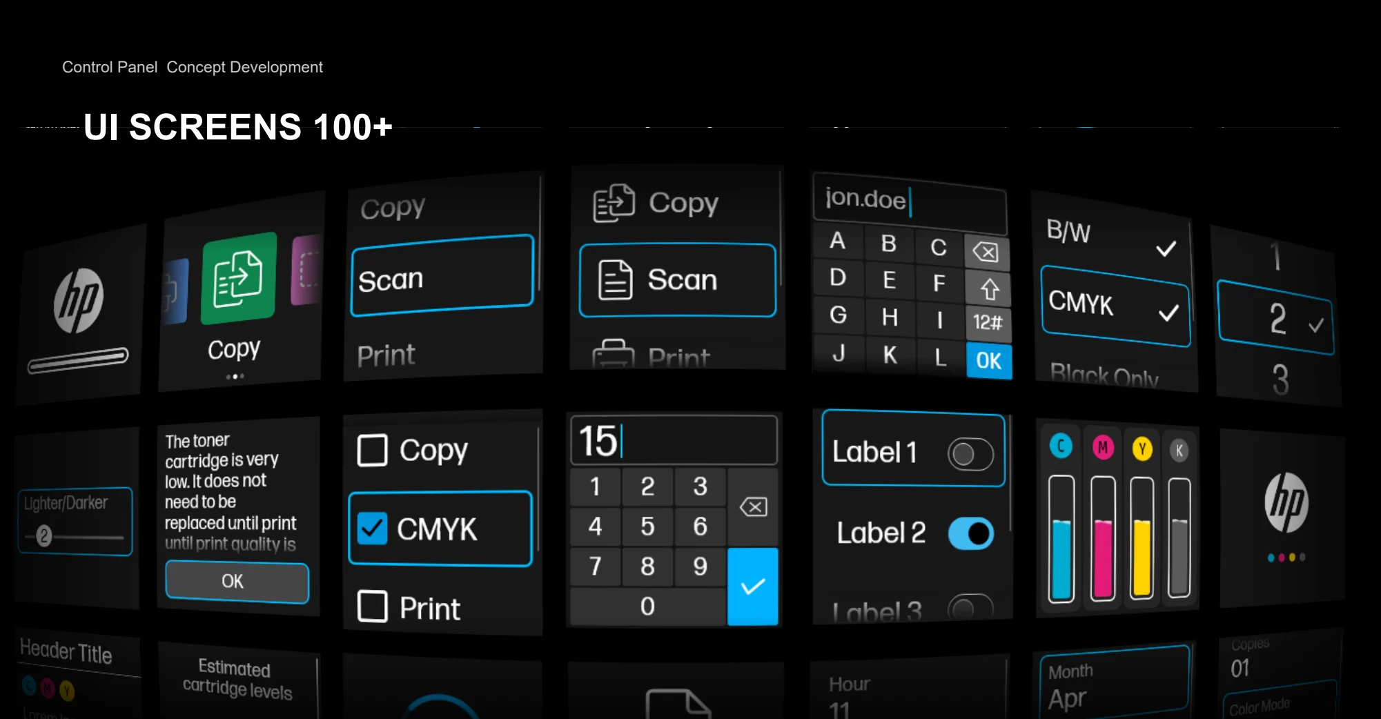 UI screens — original smart control panel project material