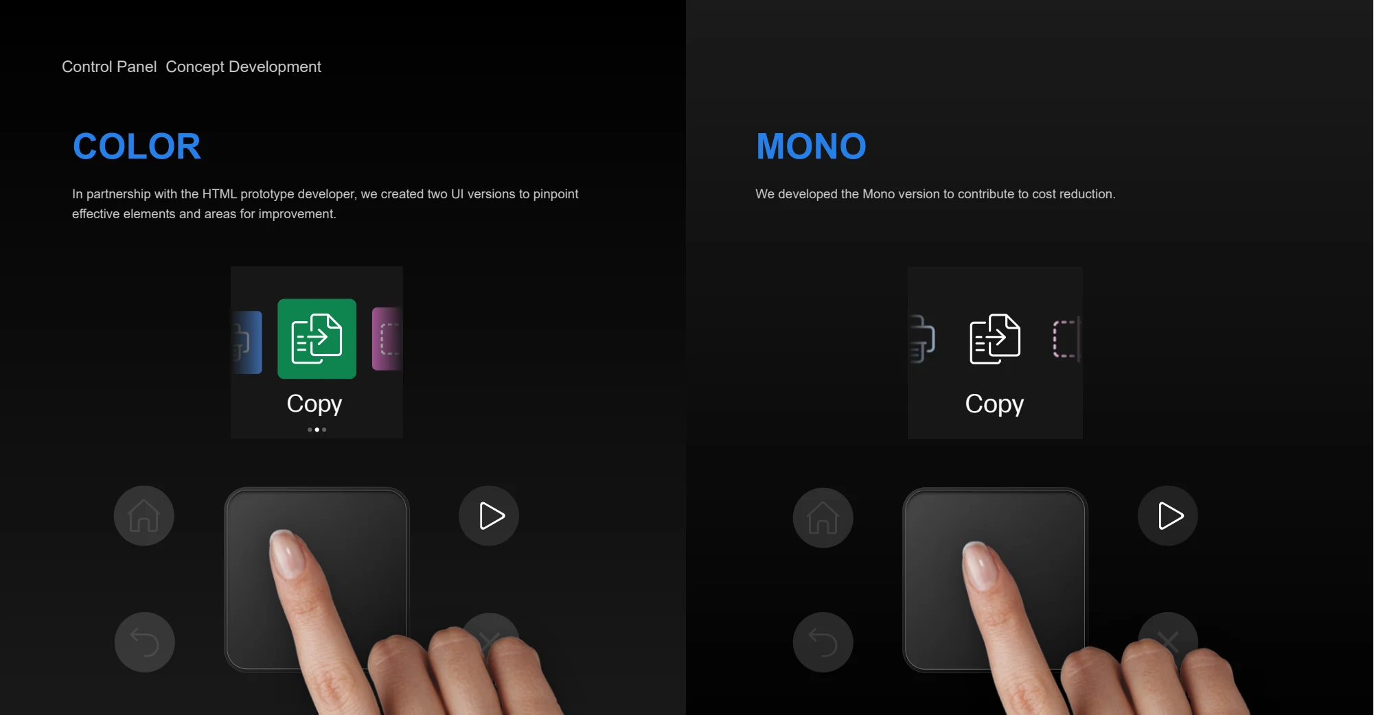 Colour and monochrome — original smart control panel project material