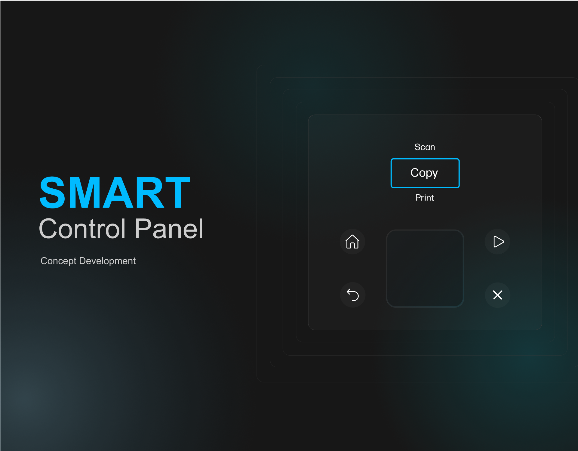 Smart Control Panel concept with a compact display and a touch-sensitive control